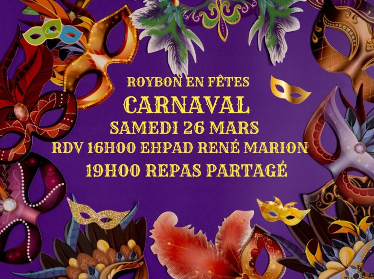 Venez nombreux au Carnaval