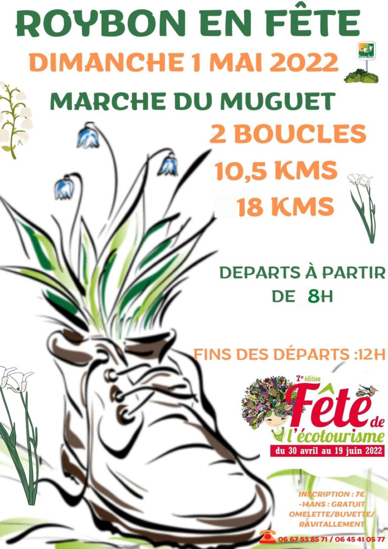 « ROYBON EN FETE » organise la « marche du muguet » le dimanche 1 mai 2022.