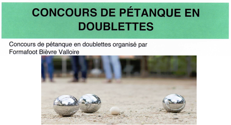 Formafoot Bièvre Valloire organise un concours de pétanque en doublettes