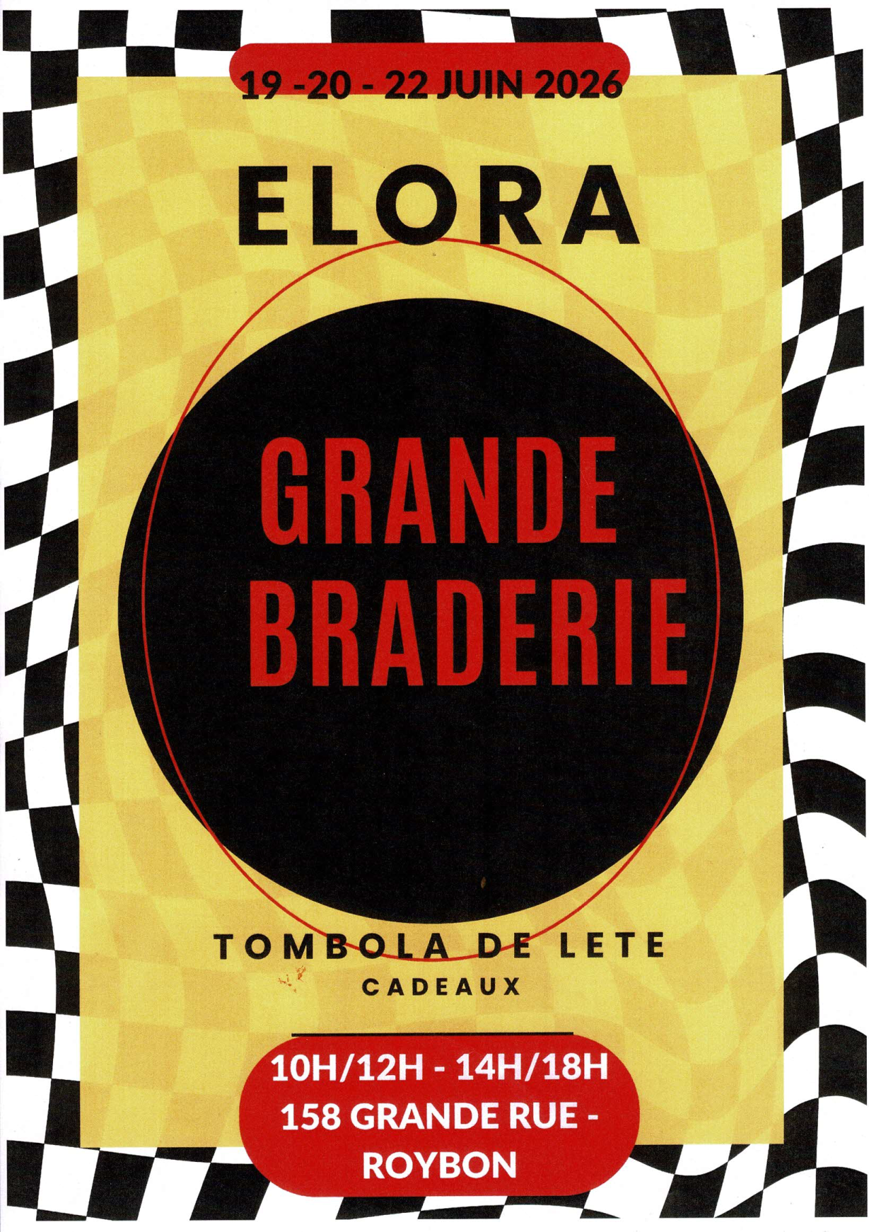 « ELORA » : Grande braderie du 19 au 22/06
